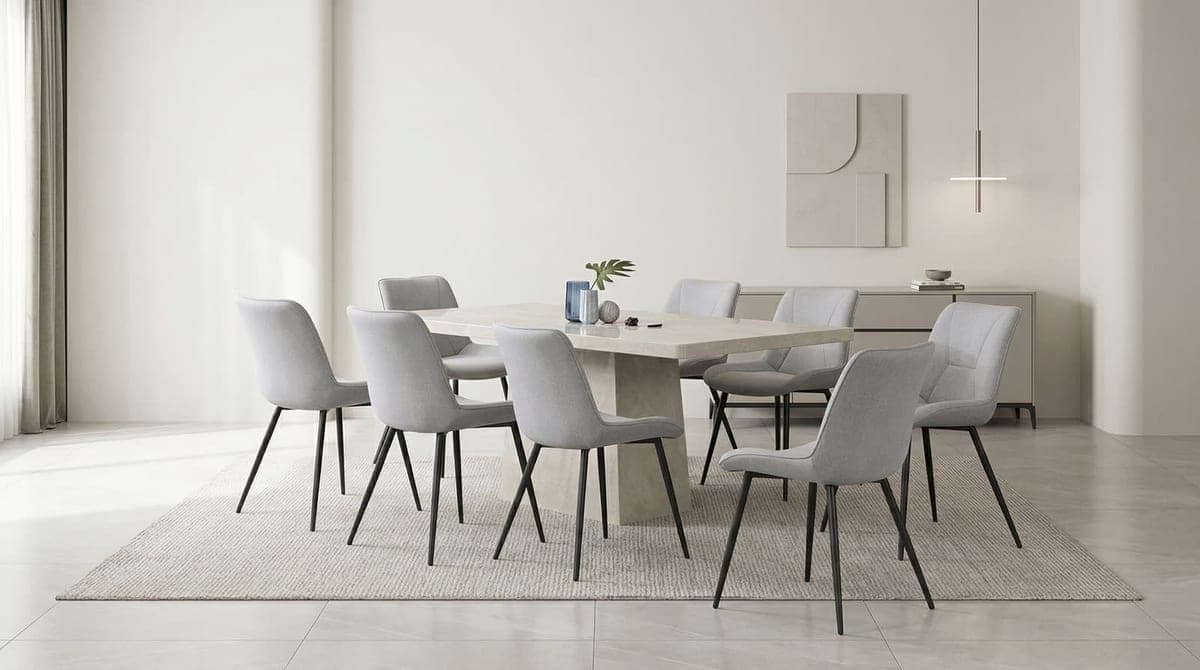 1+8 Marble Dining Set (2100mm) (T607 + C2401-LG)